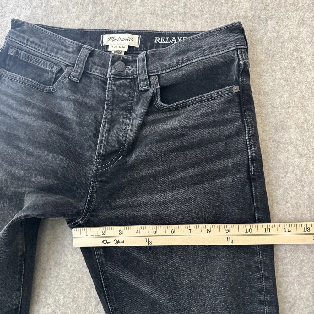 Madewell Jeans Relaxed Taper Mens 29x30 Charcoal Wash Button Fly